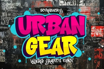 Urban Gear Font: Streetwear Typography & Graphic Design