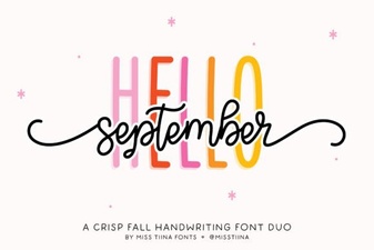 Perfect Duo Font for Your Hello September Designs